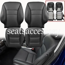  For 2013-2017 Honda Accord Driver&Passenger Bottom Top Leather Seat Cover Black