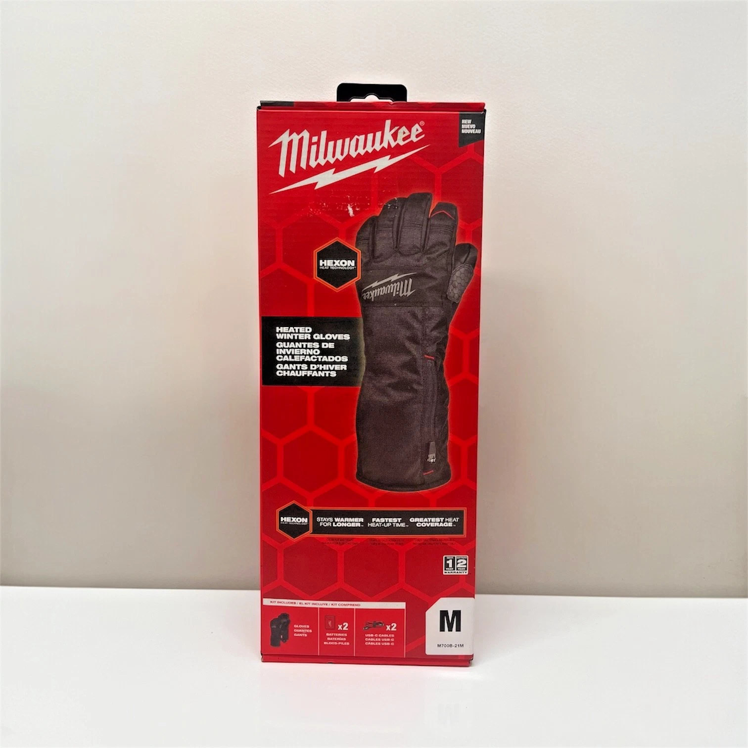 Milwaukee Heated Winter Gloves - Size M (M700B-21M)
