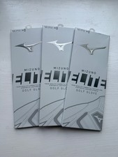 3 NEW MIZUNO ELITE GOLF GLOVES - MEN'S CADET MEDIUM WORN ON YOUR LH