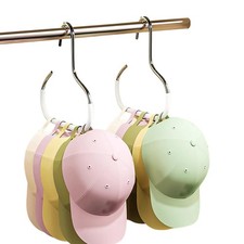 4 Pack Hat Organizer for Baseball Caps, White Baseball Hanger Holder for Clos...