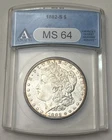 🔥 1882 S MS64 Morgan Silver Dollar ANACS  Blue Holder Semi PL  Rim Toning NICE!