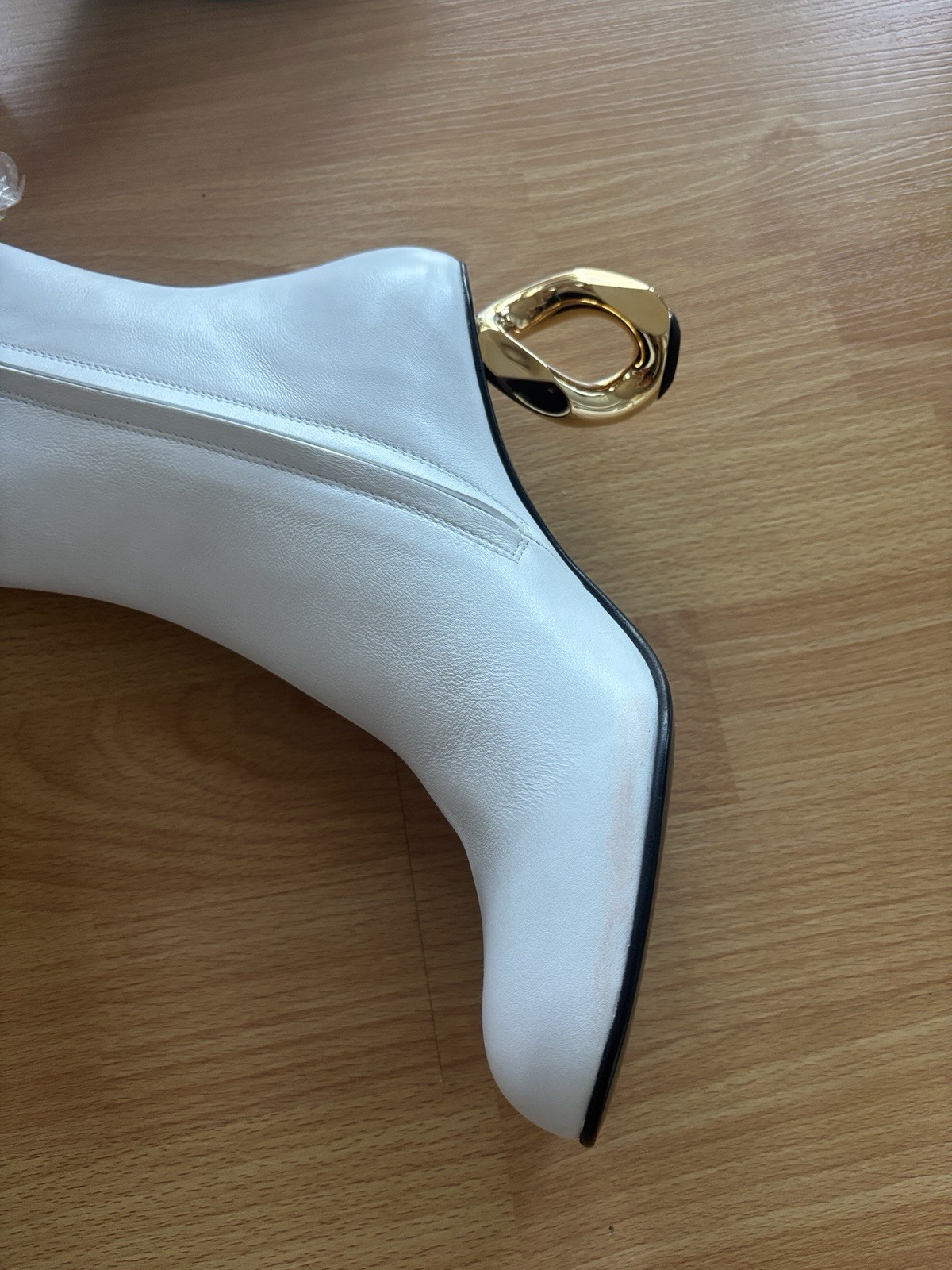 $800 JW Anderson Italian Women's White Ankle Boots Stylish Rare size 9.5 NEW image 9