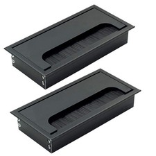 Rectangle Cable Grommet Metal Wire Hole Cover for Management of Computer Desk...