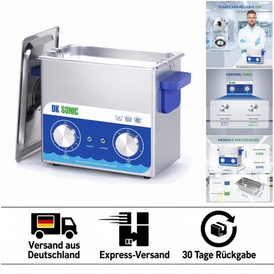 DK SONIC 3L Ultraschallreiniger - 120W Edelstahl-Reinigungsgerät mit Heizung