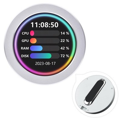 Waveshare 2.8'' Round LCD Display, CPU/GPU Cooler, Silver, Real-Time Monitoring