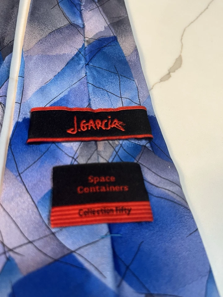 Vintage J.Garcia Corbata Space Containers Colección Fifty 100% Seda Foto 2 de 4