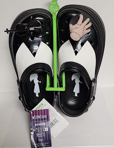 Crocs Wednesday Adam's Stomp Clog Black Womens sz 7 mens sz 5 Goth New With tags - Picture 3 of 23