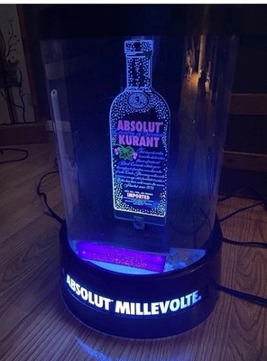VTG Absolut Kurant Spinning Bottle Black Light Advertising Rare Motion Display