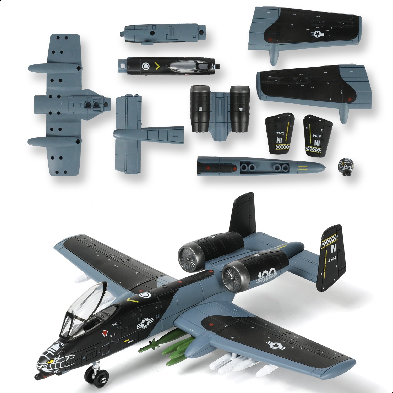 1:72 A-10 Thunderbolt II Warthog Aircraft Plastic Snap-Fit Model Kit with Stand