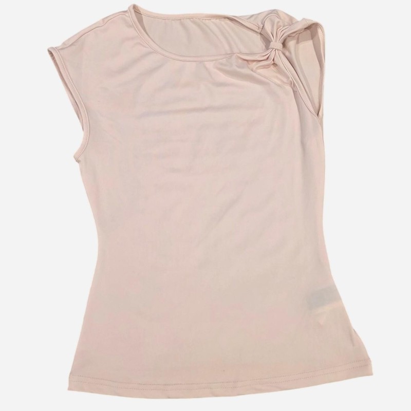 SHEIN Pink Sleeveless Round Neck Pullover Top Bow Accent Solid Size XS
