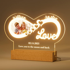 Luce Notturna Infinito Regalo Personalizzato - Lampada Personalizzata Con Foto N