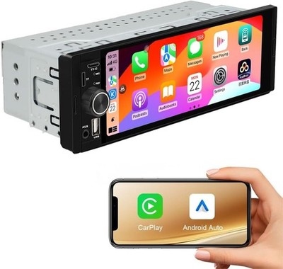 6.36'' Single DIn Android Auto Carplay Stereo FM Bluetooth USB