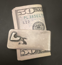 Stamped Orb /Sterling silver money clip.