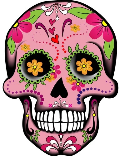 Skull Mexican Sugar Holiday Dia De Los Muertos Self Adhesive Vinyl Sticker