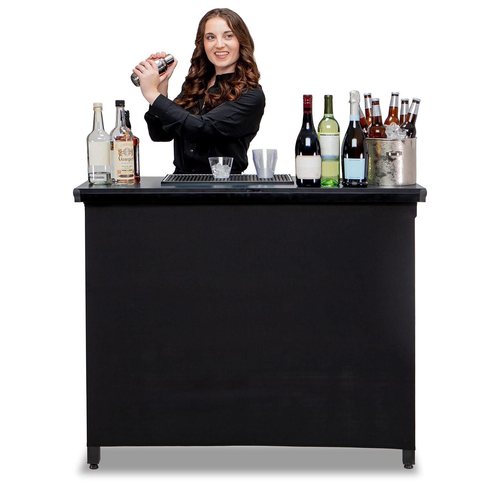 PRO Commercial Grade Portable Bar Table - Mobile Bartender Station for Events...