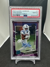 2023 Panini Clearly Donruss Josh Downs Rated Rookie Auto Purple RC #/175 PSA 10
