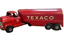 Vtg Buddy L Texaco Fuel Tanker Truck Red Pressed Steel Moline Toy