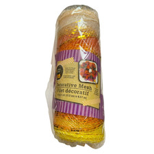 Crafters Square Halloween Orange Yellow Decorative Mesh Ribbon 6 in.x 5 yd Roll