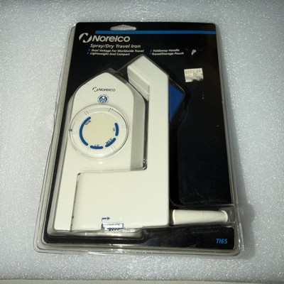 Norelco TI65 Spray Dry Folding Travel Iron 1988 Dual Voltage New Vintage