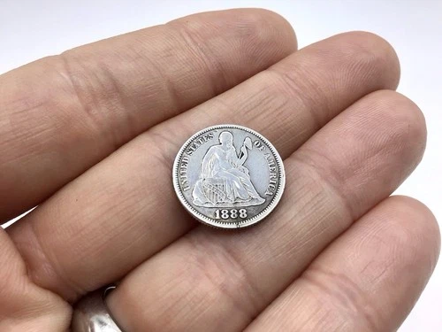 1888 USA 0.900 SILVER ONE DIME COIN SEATED LIBERTY COIN
