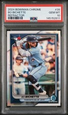 Topps 2024 Bowman Chrome Bo Bichette #39 Refractor PSA 10 Toronto Blue Jays POP1