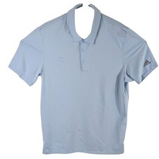 Adidas Golf Polo Shirt Mens Large Light Blue Clima Cool Short Sleeve