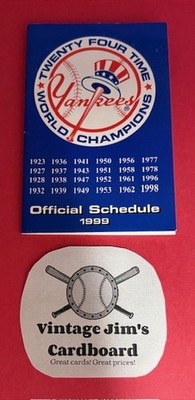1999 New York Yankees Baseball MODELL'S Pocket Schedule MLB FREE SHIP 3+ 