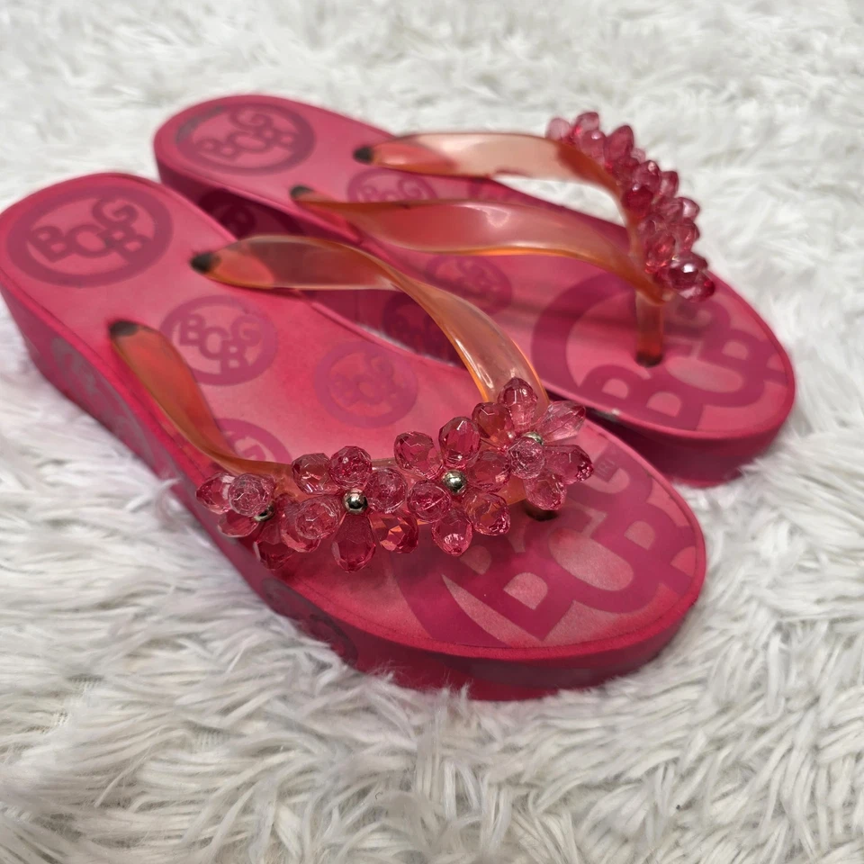 Sandalias de cuña gruesas rosa Y2k bcbg talla 6 Foto 2 de 4