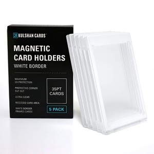 Kulshan Cards White Border Magnetic Holders for 35PT Cards - 5 Pack