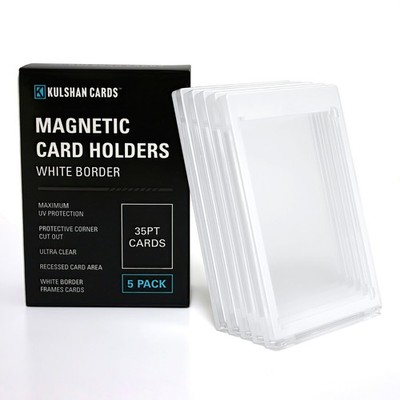 Kulshan Cards White Border Magnetic Holders for 35PT Cards - 5 Pack