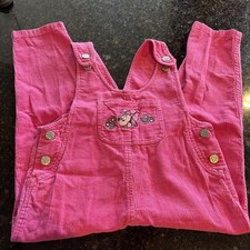 90s VINTAGE MICKEYS STUFF FOR KIDS CORDUROY PINK OVERALLS 5T MINNIE MOUSE EUC