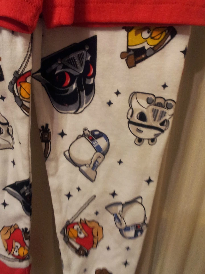 Angry Birds Star Wars 3 PCS Pajama Set Size 4 Long Pants Short Sleeve Top Shorts - Image 4 of 4