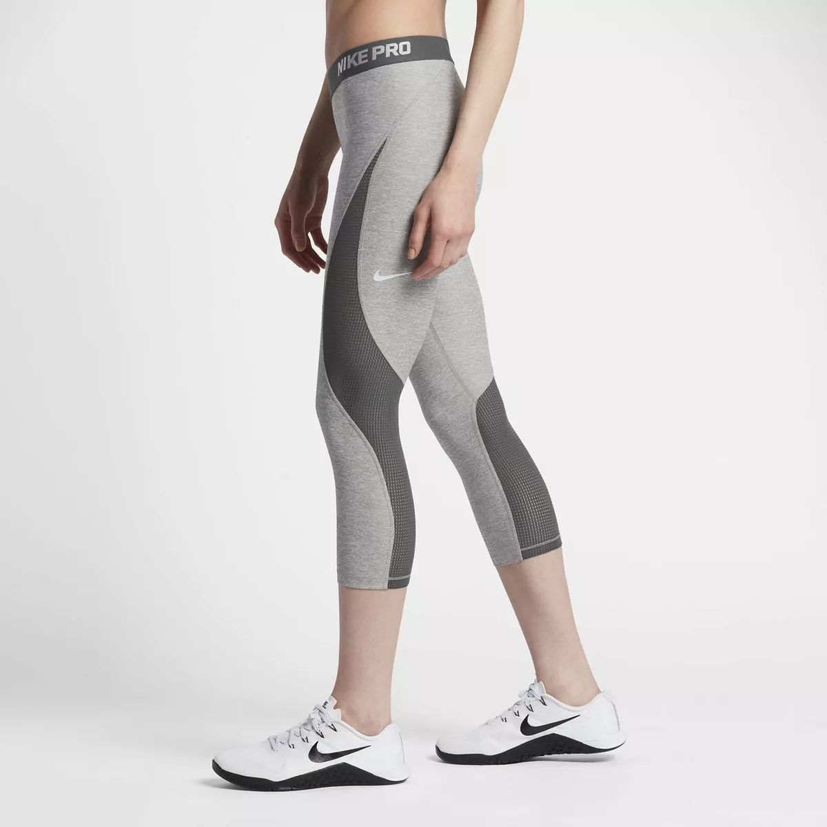 NEW NIKE [S] Women's PRO HYPERCOOL Training/Yoga/Run Capris-Grey