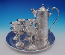 Tapestry by Weidlich Brothers Silverplate Martini Set 8pc Floral (#3374)
