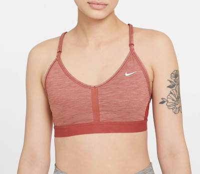 Nike Women's Indy Canyon Rust LS Padded V-Neck Sports Bra (CZ4456-691) S/XL/XXL