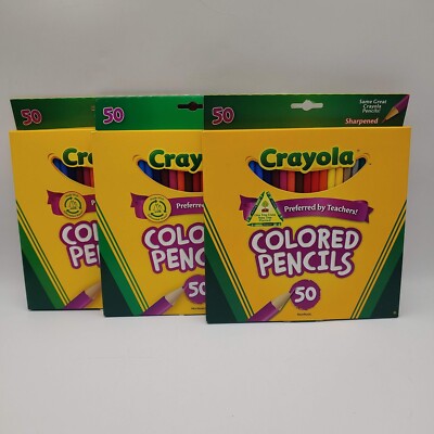 Three (3) Boxes of Crayola 50 Assorted Sharpened Colored Pencils