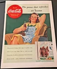 1940s Coca-Cola "The Pause That Refreshes" Vintage Original Print Ad / Wall Art