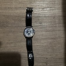 Dolce & Gabbana Zermatt Bicolored Dial Black Croco Leather Strap Watch