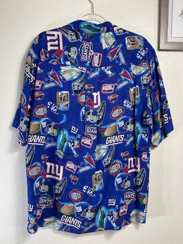 New York Giants Print Men’s Hawaiian Shirt Classic Giants Big Legacy Size Medium - Picture 8 of 8
