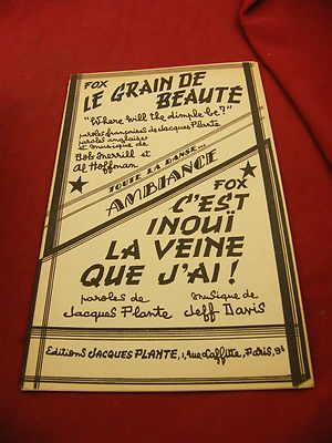 '' Partitur Le Grain De Beauté C'Est Inoue Die Gemasert Que J'Ai Jacques Plante ''