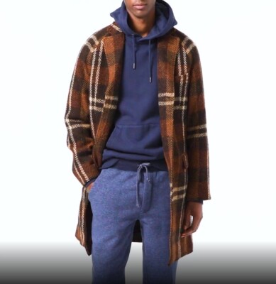 J.CREW overcoat jacket Ludlow long brown plaid wool tweed coat