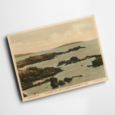 A6 PRINT - Vintage Scotland - Coast and Larry's Island, Gatehouse of Fleet