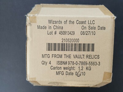 RARE MTG FROM THE VAULT RELICS  ''OUTER CARTON '' (for 4 pieces ) 06/2010