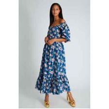 LoveShackFancy Minnia Maxi Dress Midnight Blue