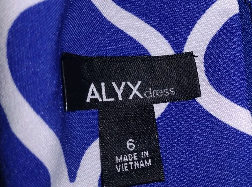 Abito a maniche corte ALYX blu taglia 6 poliestere