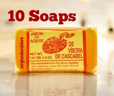 Jabon de Vibora de Cascabel Oil Soap Bars Skin Care Acne Pimples 10 Soaps