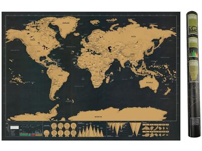 Weltkarte Rubbeln Rubbel Landkarte Scratch Map World 42.5 x 30cm für Reiselie...