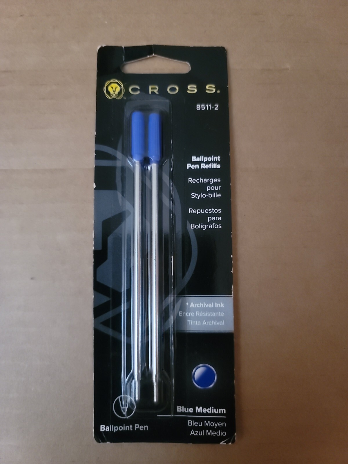 Cross Ballpoint Pen Refill Blue Medium Point Pack of 2 NEW