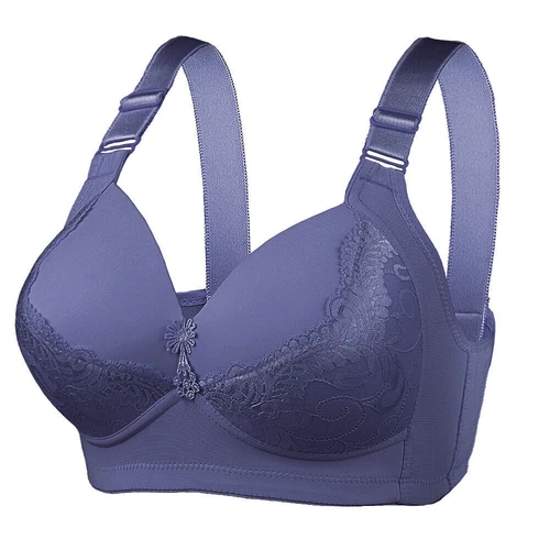 Women's Full Cup Bra Floral Lace Non-Padded Non-Wired Cool Comfort Plus Size D - Picture 3 of 18