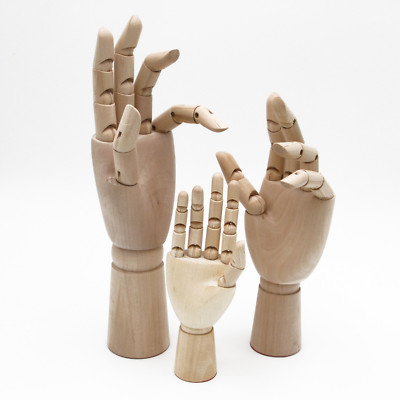 Gliederhand, Holzhand 18, 25 oder 30cm SAMAK-Holz FSC, bewegliche Modellhand
